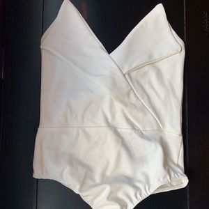 White strapless bodysuit